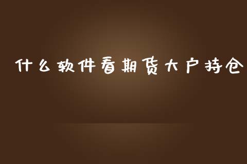 什么软件看期货大户持仓_https://wap.jnbaishite.cn_期货资讯_第1张