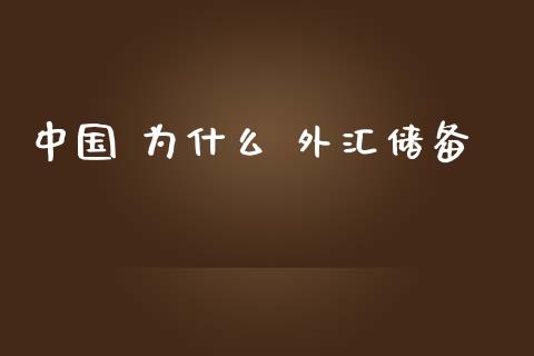 中国 为什么 外汇储备_https://wap.jnbaishite.cn_金融资讯_第1张