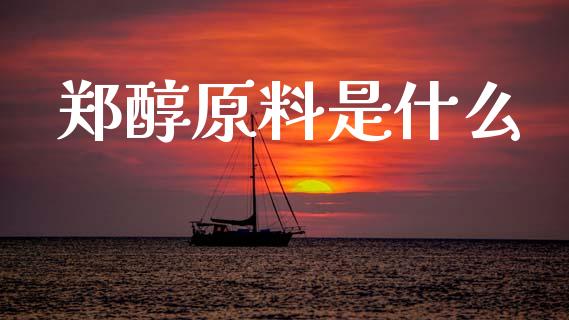 郑醇原料是什么_https://wap.jnbaishite.cn_期货资讯_第1张