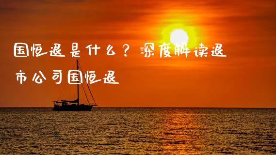 国恒退是什么？深度解读退市公司国恒退_https://wap.jnbaishite.cn_金融资讯_第1张