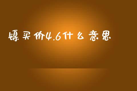 镍买价4.6什么意思_https://wap.jnbaishite.cn_期货资讯_第1张