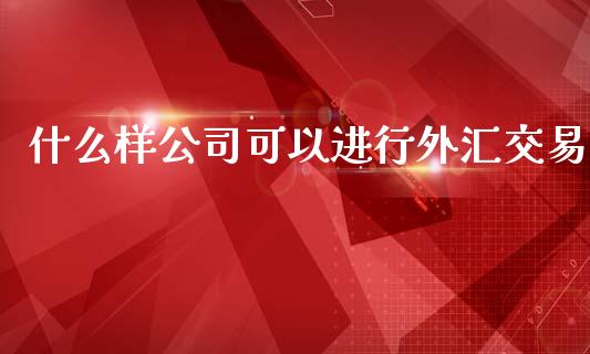 什么样公司可以进行外汇交易_https://wap.jnbaishite.cn_金融资讯_第1张