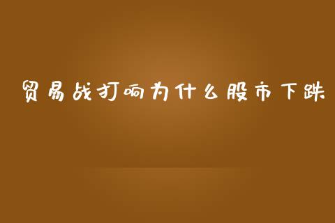 贸易战打响为什么股市下跌_https://wap.jnbaishite.cn_金融资讯_第1张