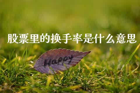 股票里的换手率是什么意思_https://wap.jnbaishite.cn_期货资讯_第1张