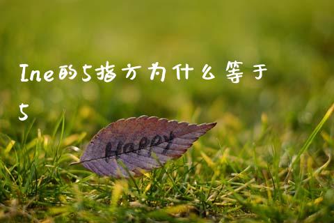 Ine的5指方为什么等于5_https://wap.jnbaishite.cn_期货资讯_第1张