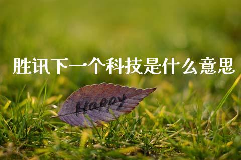 胜讯下一个科技是什么意思_https://wap.jnbaishite.cn_期货资讯_第1张