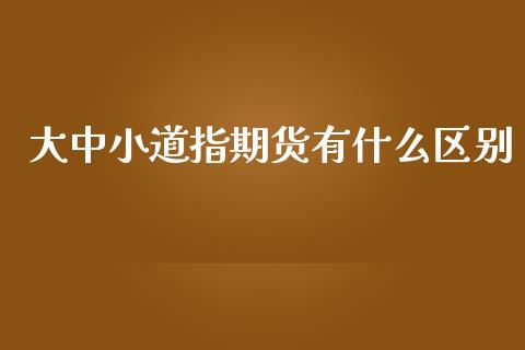 大中小道指期货有什么区别_https://wap.jnbaishite.cn_期货资讯_第1张