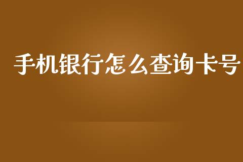 手机银行怎么查询卡号_https://wap.jnbaishite.cn_全球财富_第1张