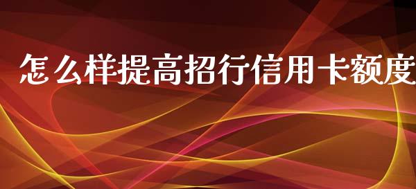 怎么样提高招行信用卡额度_https://wap.jnbaishite.cn_全球财富_第1张