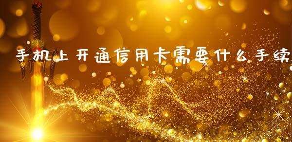 手机上开通信用卡需要什么手续_https://wap.jnbaishite.cn_金融资讯_第1张