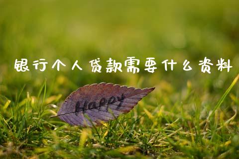 银行个人贷款需要什么资料_https://wap.jnbaishite.cn_全球财富_第1张