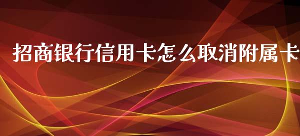 招商银行信用卡怎么取消附属卡_https://wap.jnbaishite.cn_理财投资_第1张