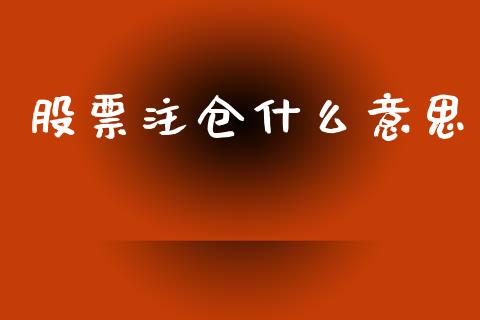 股票注仓什么意思_https://wap.jnbaishite.cn_理财投资_第1张