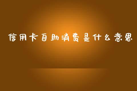 信用卡自助消费是什么意思_https://wap.jnbaishite.cn_金融资讯_第1张