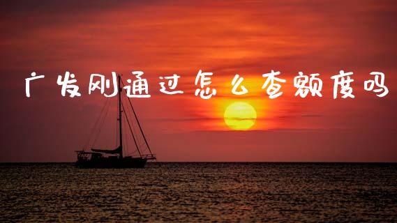 广发刚通过怎么查额度吗_https://wap.jnbaishite.cn_全球财富_第1张