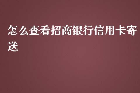 怎么查看招商银行信用卡寄送_https://wap.jnbaishite.cn_期货资讯_第1张