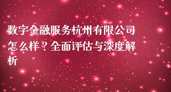 数字金融服务杭州有限公司怎么样？全面评估与深度解析_https://wap.jnbaishite.cn_金融资讯_第1张