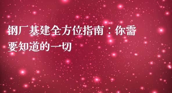 钢厂基建全方位指南：你需要知道的一切_https://wap.jnbaishite.cn_金融资讯_第1张