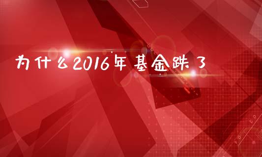 为什么2016年基金跌了_https://wap.jnbaishite.cn_金融资讯_第1张