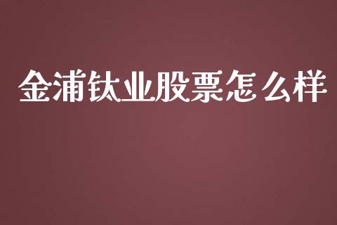 金浦钛业股票怎么样_https://wap.jnbaishite.cn_期货资讯_第1张