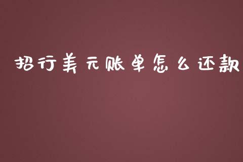 招行美元账单怎么还款_https://wap.jnbaishite.cn_全球财富_第1张
