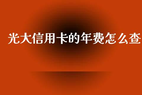 光大信用卡的年费怎么查_https://wap.jnbaishite.cn_全球财富_第1张